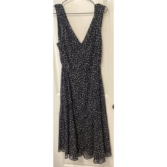 Sleeveless Black & White Polka Dot Maxi Dress Size 14 Flowy Elegant Timeless - Picture 5 of 9